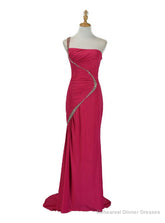 Beaded Chiffon One Shoulder Wedding Party Evening Dress Mother of The Bride Dress
